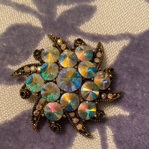 Albert Weiss Iridescent Crystal Brooch